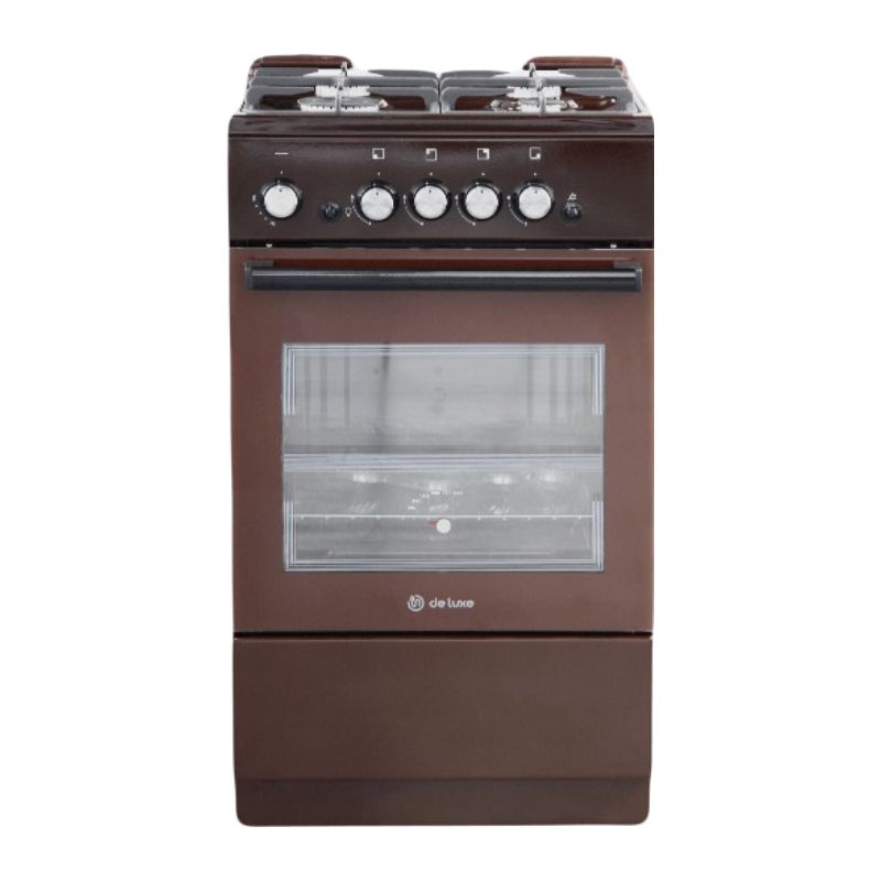 Плита газовая Deluxe 5040.32г(кр)чр-014 крышка,цвет-коричневый, товар из каталога Газовые плиты - компания Вест