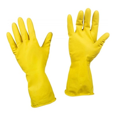 Перчатки латексные желтые L повышенной прочности, товар из раздела Перчатки - компания Вест
