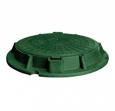 Люк круглый полимерно-песчаный 12т зеленый, товар из каталога Люки - компания Вест