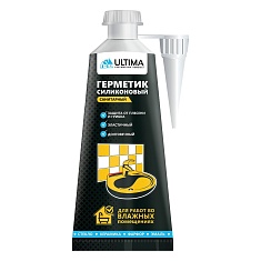 Герметик ULTIMA силиконовый санитарный белый 80мл - компания Вест