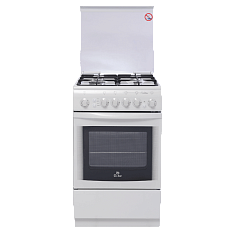 Плита газовая DeLuxe 5040.31г белая крышка чугунные решетки - компания Вест