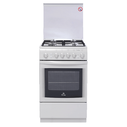 Плита газовая DeLuxe 5040.31г белая крышка чугунные решетки - компания Вест