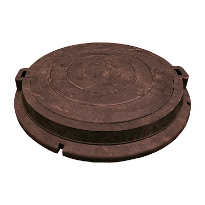 Люк круглый полимерно-песчаный 3т коричневый, товар из каталога Люки - компания Вест