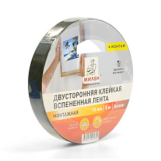 Лента монтажная двусторонняя вспененная МИЛЕН 19мм*5м белая - компания Вест