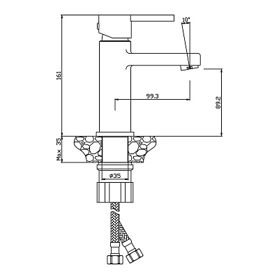 Однорычажный смеситель OLIVES Torres 17100TR для умывальника, товар из каталога Смесители - компания Вест картинка 2