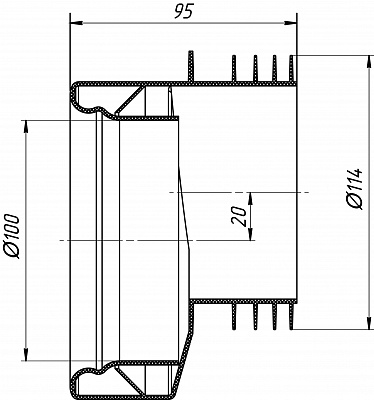 Манжета эксцентрическая W0410 для унитаза АНИ Пласт, товар из каталога Канализация - компания Вест картинка 3