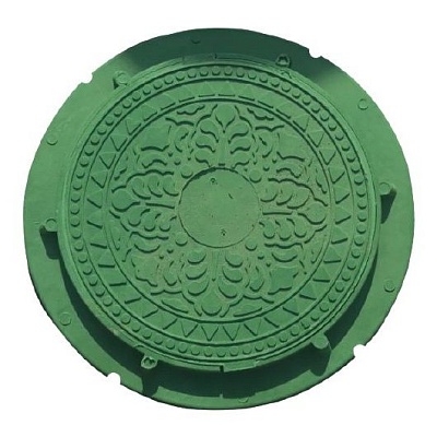 Люк круглый полимерно-песчаный 0,8т зеленый, товар из каталога Люки - компания Вест