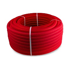 Труба ПНД гофрированная красная d20мм внутренний d18 50м РТП - компания Вест