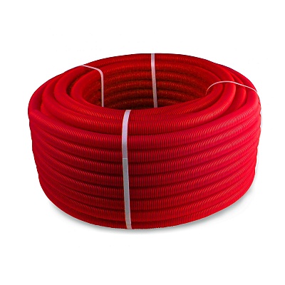 Труба ПНД гофрированная красная d20мм внутренний d18 50м РТП, товар из каталога Комплектующие для тёплого пола - компания Вест