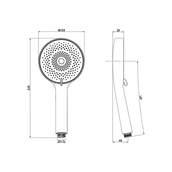 Лейка для душа OLIVES D185 3 режима, товар из каталога Комплектующие для смесителей - компания Вест картинка 2