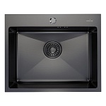 Мойка 53х43 3мм MIXLINE PRO черный графит 22см с сифоном, товар из каталога Мойки кухонные - компания Вест картинка 2