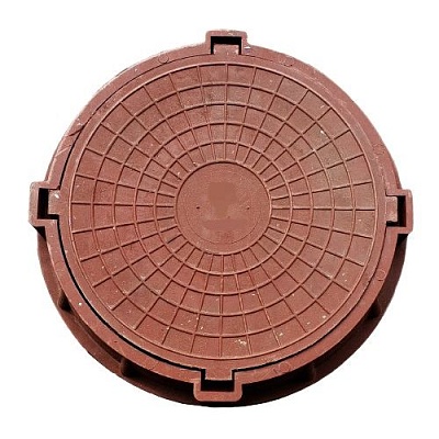 Люк круглый полимерно-песчаный 1.5т коричневый, товар из каталога Люки - компания Вест