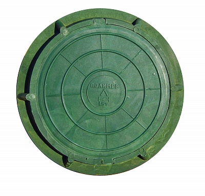 Люк круглый полимерно-песчаный 1.5т зеленый, товар из каталога Люки - компания Вест
