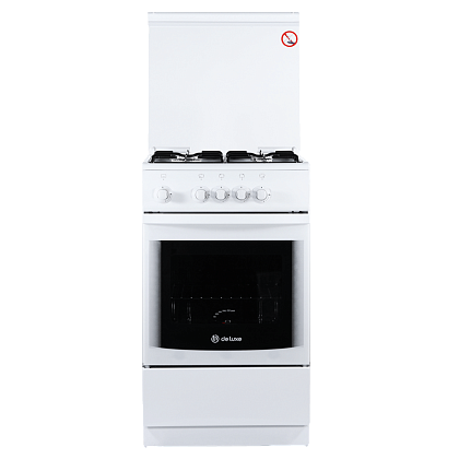 Плита газовая DeLuxe 5040.37г белая стеклянная крышка - компания Вест