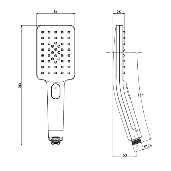 Лейка для душа OLIVES D183 3 режима, товар из каталога Комплектующие для смесителей - компания Вест картинка 2