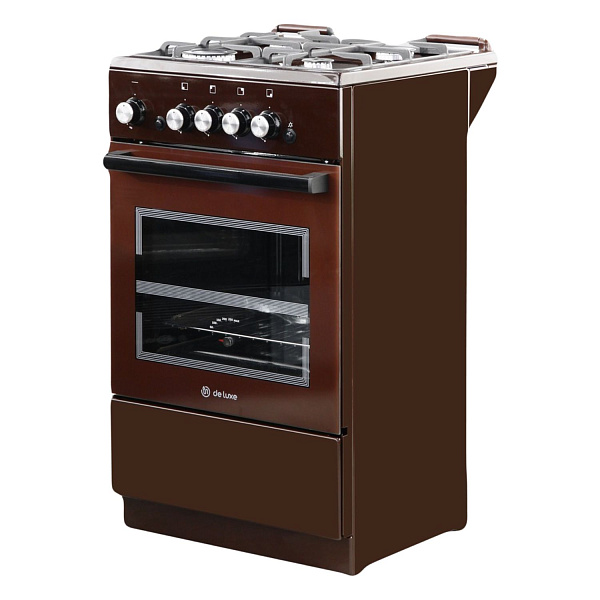 Плита газовая Deluxe 5040.32г(кр)чр-014 крышка,цвет-коричневый, товар из каталога Газовые плиты - компания Вест картинка 2