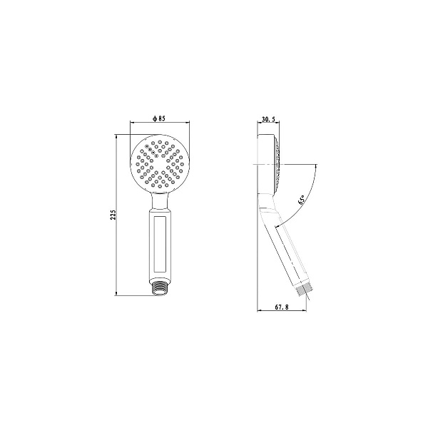 Лейка для душа OLIVES D175 1 режим, товар из каталога Комплектующие для смесителей - компания Вест картинка 2