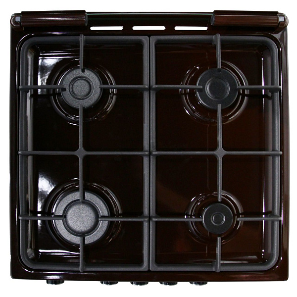 Плита газовая Deluxe 5040.32г(кр)чр-014 крышка,цвет-коричневый, товар из каталога Газовые плиты - компания Вест картинка 4