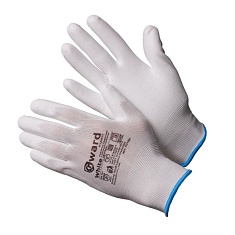 Перчатки нейлоновые белые Gward White 9/L c полиуретановым покрытием PU1001 - компания Вест