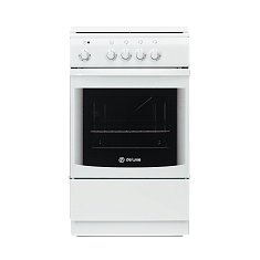 Плита комбинированная DeLuxe 5040.21 белая крышка чугунные решетки - компания Вест