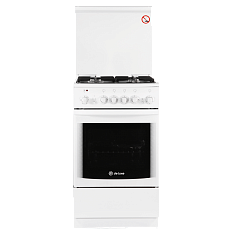 Плита комбинированная DeLuxe 5040.20 белая крышка чугунные решетки - компания Вест